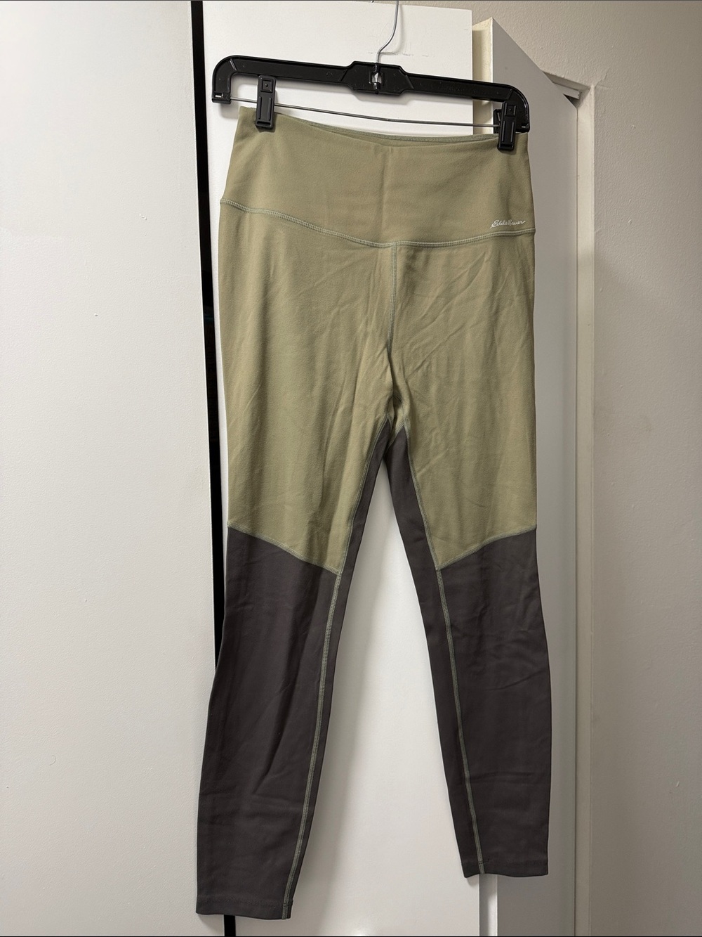 Eddie Bauer Olive Green and Charcoal Two-Tone Leggings